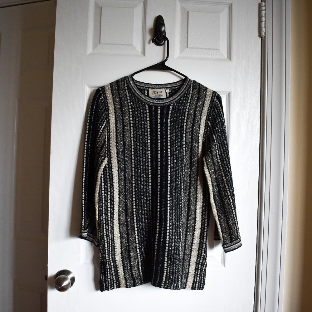 Joyce Metallic Thread Pattern Blouse Size M
